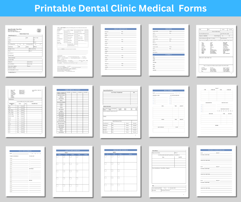 Printable Dental Forms